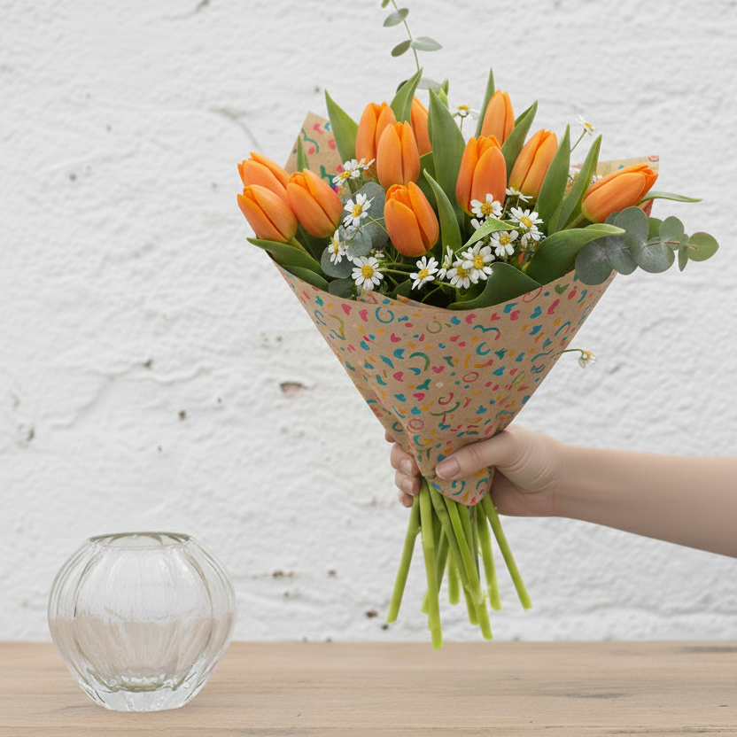 Bouquet Tulipanes Naranja